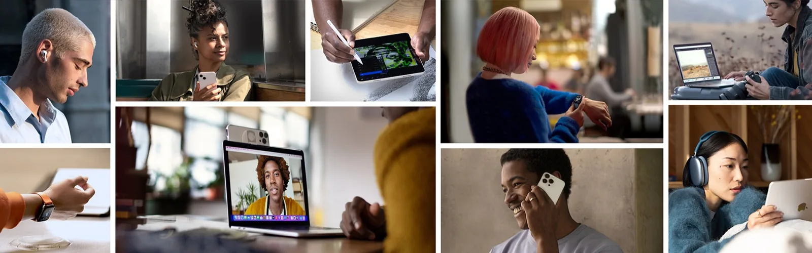 Personas usando equipos Apple